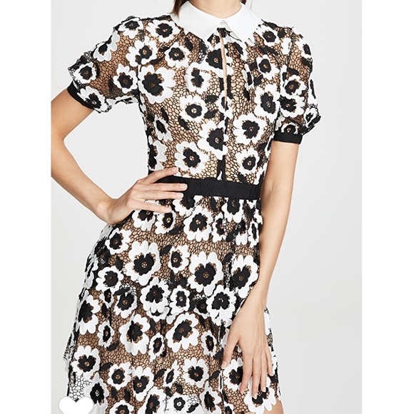 NWT Self Portrait Abstract Floral Guipure Mini Dress ⚠️Runs Small* - Picture 5 of 10